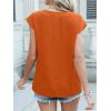 imageANRABESS Women Tops Cap Sleeve Textured Dressy Casual V Neck Shirts 2025 Summer Business Work Blouses OutfitsOrange