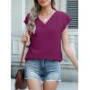 imageANRABESS Women Tops Cap Sleeve Textured Dressy Casual V Neck Shirts 2025 Summer Business Work Blouses OutfitsPurple