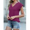 imageANRABESS Women Tops Cap Sleeve Textured Dressy Casual V Neck Shirts 2025 Summer Business Work Blouses OutfitsPurple