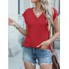 imageANRABESS Women Tops Cap Sleeve Textured Dressy Casual V Neck Shirts 2025 Summer Business Work Blouses OutfitsRed