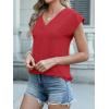 imageANRABESS Women Tops Cap Sleeve Textured Dressy Casual V Neck Shirts 2025 Summer Business Work Blouses OutfitsRed