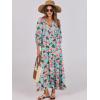imageANRABESS Womens Boho Maxi Dresses 2025 Summer V Neck Puff Sleeve Floral Flowy Swing Casual Long DressBeige Teal Floral