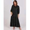 imageANRABESS Womens Boho Maxi Dresses 2025 Summer V Neck Puff Sleeve Floral Flowy Swing Casual Long DressBlack
