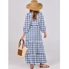 imageANRABESS Womens Boho Maxi Dresses 2025 Summer V Neck Puff Sleeve Floral Flowy Swing Casual Long DressBlue