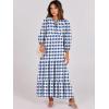 imageANRABESS Womens Boho Maxi Dresses 2025 Summer V Neck Puff Sleeve Floral Flowy Swing Casual Long DressBlue