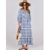 imageANRABESS Womens Boho Maxi Dresses 2025 Summer V Neck Puff Sleeve Floral Flowy Swing Casual Long DressBlue