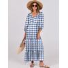 imageANRABESS Womens Boho Maxi Dresses 2025 Summer V Neck Puff Sleeve Floral Flowy Swing Casual Long DressBlue