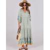 imageANRABESS Womens Boho Maxi Dresses 2025 Summer V Neck Puff Sleeve Floral Flowy Swing Casual Long DressBlue Floral