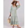 imageANRABESS Womens Boho Maxi Dresses 2025 Summer V Neck Puff Sleeve Floral Flowy Swing Casual Long DressBlue Floral