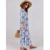imageANRABESS Womens Boho Maxi Dresses 2025 Summer V Neck Puff Sleeve Floral Flowy Swing Casual Long DressBlue Khaki