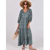 imageANRABESS Womens Boho Maxi Dresses 2025 Summer V Neck Puff Sleeve Floral Flowy Swing Casual Long DressDark Green