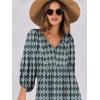 imageANRABESS Womens Boho Maxi Dresses 2025 Summer V Neck Puff Sleeve Floral Flowy Swing Casual Long DressDark Green