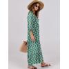 imageANRABESS Womens Boho Maxi Dresses 2025 Summer V Neck Puff Sleeve Floral Flowy Swing Casual Long DressGreen
