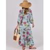 imageANRABESS Womens Boho Maxi Dresses 2025 Summer V Neck Puff Sleeve Floral Flowy Swing Casual Long DressGreen Floral