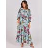imageANRABESS Womens Boho Maxi Dresses 2025 Summer V Neck Puff Sleeve Floral Flowy Swing Casual Long DressGreen Floral
