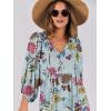 imageANRABESS Womens Boho Maxi Dresses 2025 Summer V Neck Puff Sleeve Floral Flowy Swing Casual Long DressGreen Floral