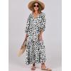 imageANRABESS Womens Boho Maxi Dresses 2025 Summer V Neck Puff Sleeve Floral Flowy Swing Casual Long DressLeopard Print