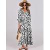 imageANRABESS Womens Boho Maxi Dresses 2025 Summer V Neck Puff Sleeve Floral Flowy Swing Casual Long DressLeopard Print