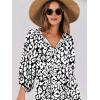 imageANRABESS Womens Boho Maxi Dresses 2025 Summer V Neck Puff Sleeve Floral Flowy Swing Casual Long DressLeopard Print
