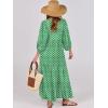imageANRABESS Womens Boho Maxi Dresses 2025 Summer V Neck Puff Sleeve Floral Flowy Swing Casual Long DressLight Green