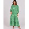 imageANRABESS Womens Boho Maxi Dresses 2025 Summer V Neck Puff Sleeve Floral Flowy Swing Casual Long DressLight Green