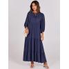 imageANRABESS Womens Boho Maxi Dresses 2025 Summer V Neck Puff Sleeve Floral Flowy Swing Casual Long DressNavy Blue