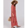 imageANRABESS Womens Boho Maxi Dresses 2025 Summer V Neck Puff Sleeve Floral Flowy Swing Casual Long DressPink