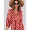 imageANRABESS Womens Boho Maxi Dresses 2025 Summer V Neck Puff Sleeve Floral Flowy Swing Casual Long DressPink