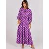 imageANRABESS Womens Boho Maxi Dresses 2025 Summer V Neck Puff Sleeve Floral Flowy Swing Casual Long DressPurple