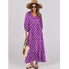 imageANRABESS Womens Boho Maxi Dresses 2025 Summer V Neck Puff Sleeve Floral Flowy Swing Casual Long DressPurple