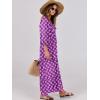imageANRABESS Womens Boho Maxi Dresses 2025 Summer V Neck Puff Sleeve Floral Flowy Swing Casual Long DressPurple
