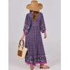 imageANRABESS Womens Boho Maxi Dresses 2025 Summer V Neck Puff Sleeve Floral Flowy Swing Casual Long DressPurple Floral