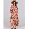 imageANRABESS Womens Boho Maxi Dresses 2025 Summer V Neck Puff Sleeve Floral Flowy Swing Casual Long DressPurple Orange Floral