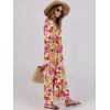 imageANRABESS Womens Boho Maxi Dresses 2025 Summer V Neck Puff Sleeve Floral Flowy Swing Casual Long DressPurple Orange Floral