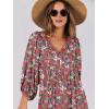 imageANRABESS Womens Boho Maxi Dresses 2025 Summer V Neck Puff Sleeve Floral Flowy Swing Casual Long DressRed