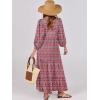 imageANRABESS Womens Boho Maxi Dresses 2025 Summer V Neck Puff Sleeve Floral Flowy Swing Casual Long DressRed Blue
