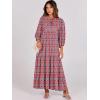 imageANRABESS Womens Boho Maxi Dresses 2025 Summer V Neck Puff Sleeve Floral Flowy Swing Casual Long DressRed Blue