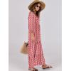 imageANRABESS Womens Boho Maxi Dresses 2025 Summer V Neck Puff Sleeve Floral Flowy Swing Casual Long DressRed Floral