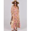 imageANRABESS Womens Boho Maxi Dresses 2025 Summer V Neck Puff Sleeve Floral Flowy Swing Casual Long DressRed Floral Yellow