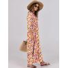 imageANRABESS Womens Boho Maxi Dresses 2025 Summer V Neck Puff Sleeve Floral Flowy Swing Casual Long DressRed Floral Yellow