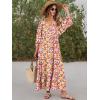 imageANRABESS Womens Boho Maxi Dresses 2025 Summer V Neck Puff Sleeve Floral Flowy Swing Casual Long DressRed Floral Yellow