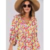 imageANRABESS Womens Boho Maxi Dresses 2025 Summer V Neck Puff Sleeve Floral Flowy Swing Casual Long DressRed Floral Yellow