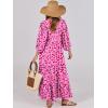 imageANRABESS Womens Boho Maxi Dresses 2025 Summer V Neck Puff Sleeve Floral Flowy Swing Casual Long DressRose Red Floral