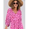imageANRABESS Womens Boho Maxi Dresses 2025 Summer V Neck Puff Sleeve Floral Flowy Swing Casual Long DressRose Red Floral