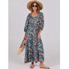 imageANRABESS Womens Boho Maxi Dresses 2025 Summer V Neck Puff Sleeve Floral Flowy Swing Casual Long DressTeal Red Floral