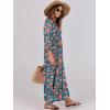 imageANRABESS Womens Boho Maxi Dresses 2025 Summer V Neck Puff Sleeve Floral Flowy Swing Casual Long DressTeal Red Floral