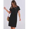 imageANRABESS Womens Casual Summer Ribbed Knit Tunic Tshirt Mini Dresses 2025 Trendy Crewneck Short Sleeve Beach Loose Shift DressBlack