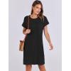 imageANRABESS Womens Casual Summer Ribbed Knit Tunic Tshirt Mini Dresses 2025 Trendy Crewneck Short Sleeve Beach Loose Shift DressBlack