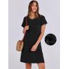 imageANRABESS Womens Casual Summer Ribbed Knit Tunic Tshirt Mini Dresses 2025 Trendy Crewneck Short Sleeve Beach Loose Shift DressBlack
