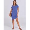 imageANRABESS Womens Casual Summer Ribbed Knit Tunic Tshirt Mini Dresses 2025 Trendy Crewneck Short Sleeve Beach Loose Shift DressBlue